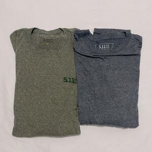 Lot of 2 Men’s 5.11 Tactical Long Sleeve Shorts Size Large Green and Gray